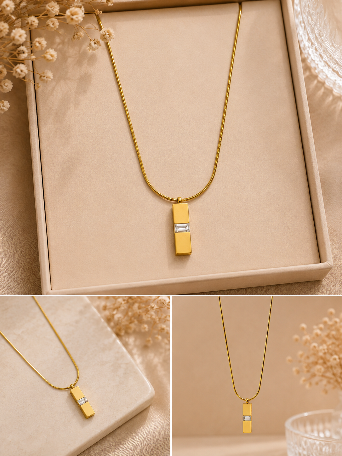 Golden Bar Elegance Necklace
