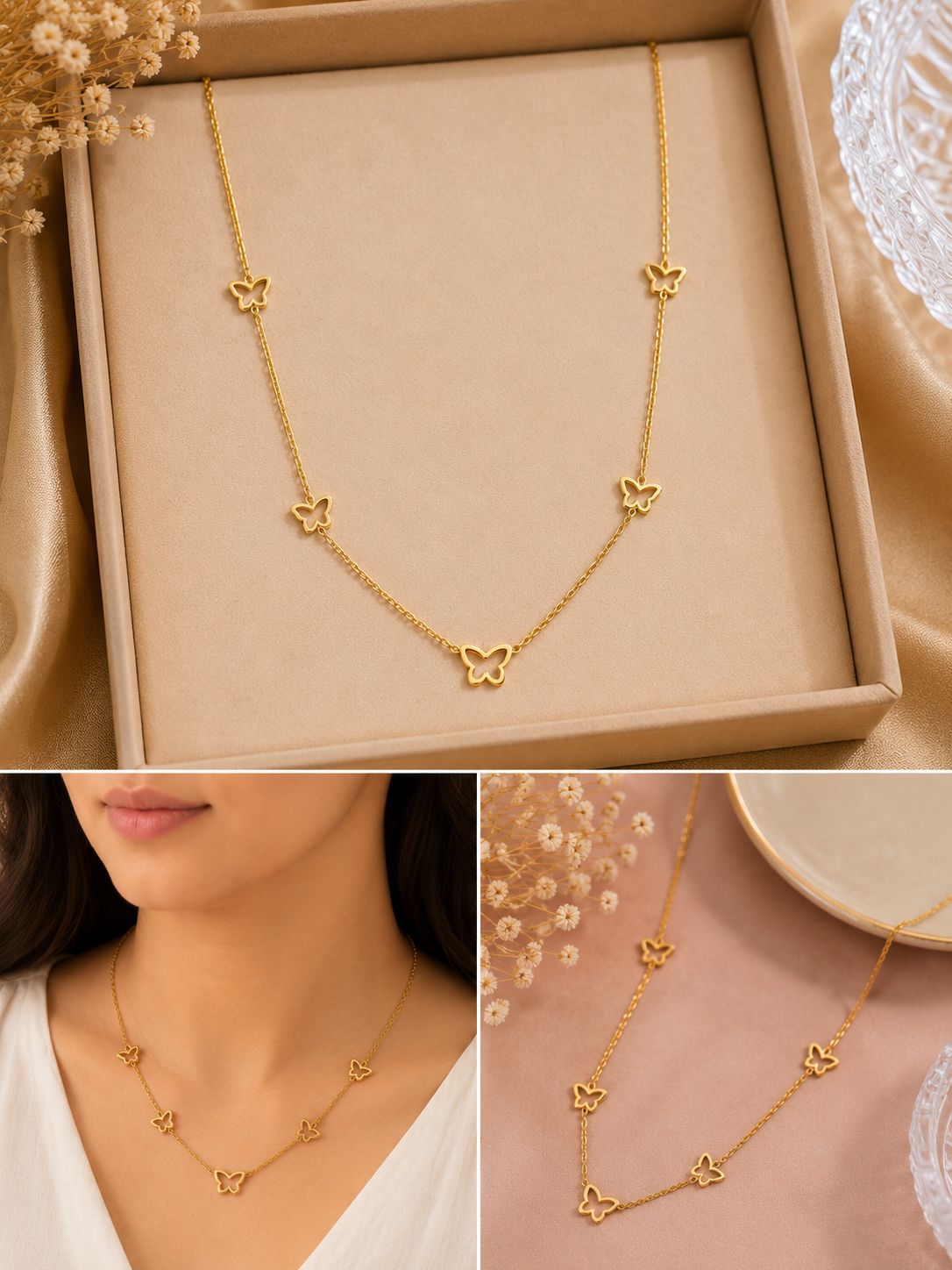 Petite Butterfly Charm Necklace