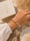 Floral Charm Gold Bracelet