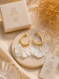 Pearl Petal Statement Hoops