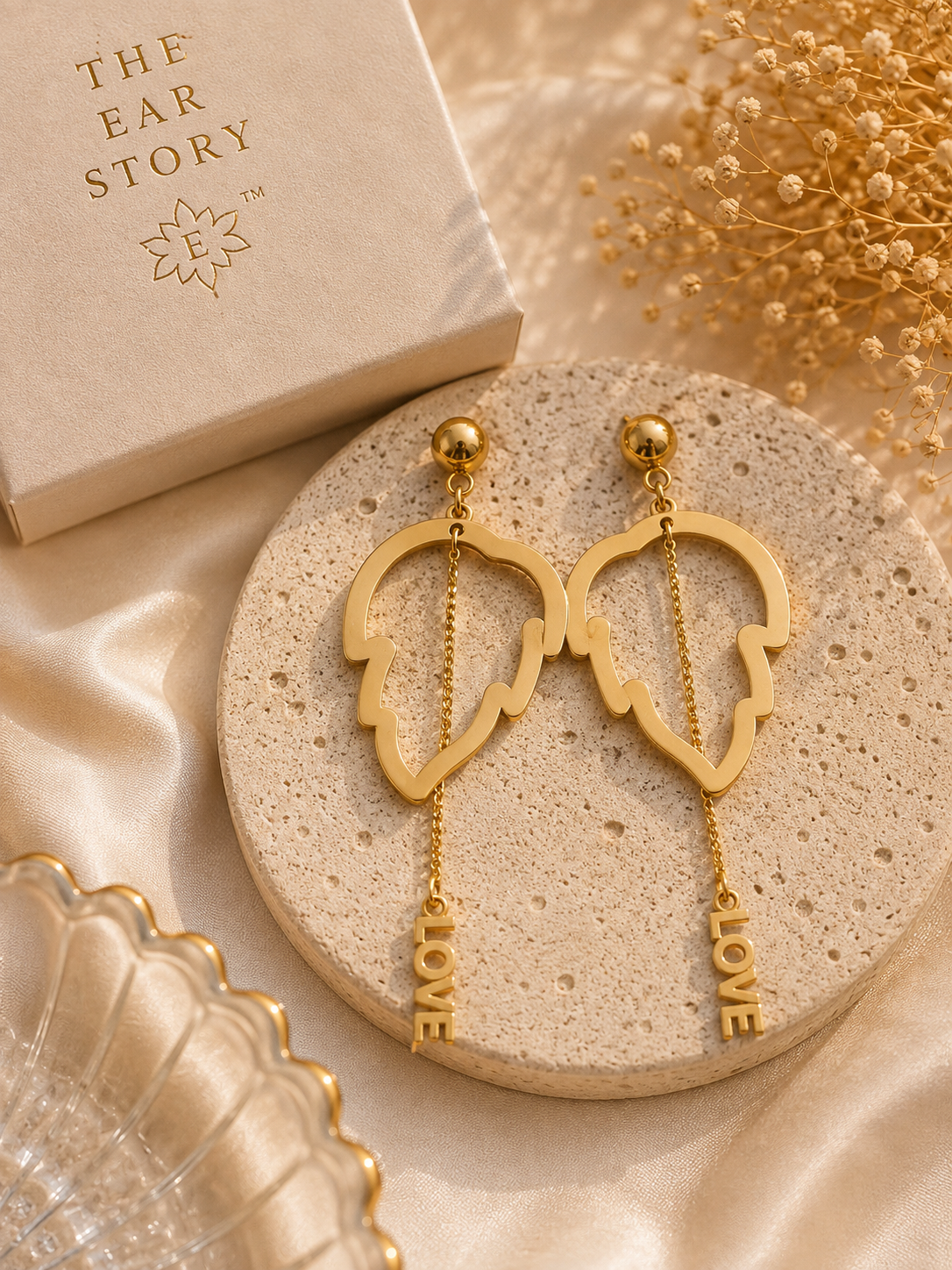 LOVE Heart Drop Earrings