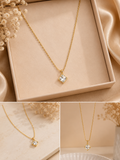 Dainty Square Solitaire Necklace