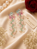 Aqua Bloom Beaded Drops