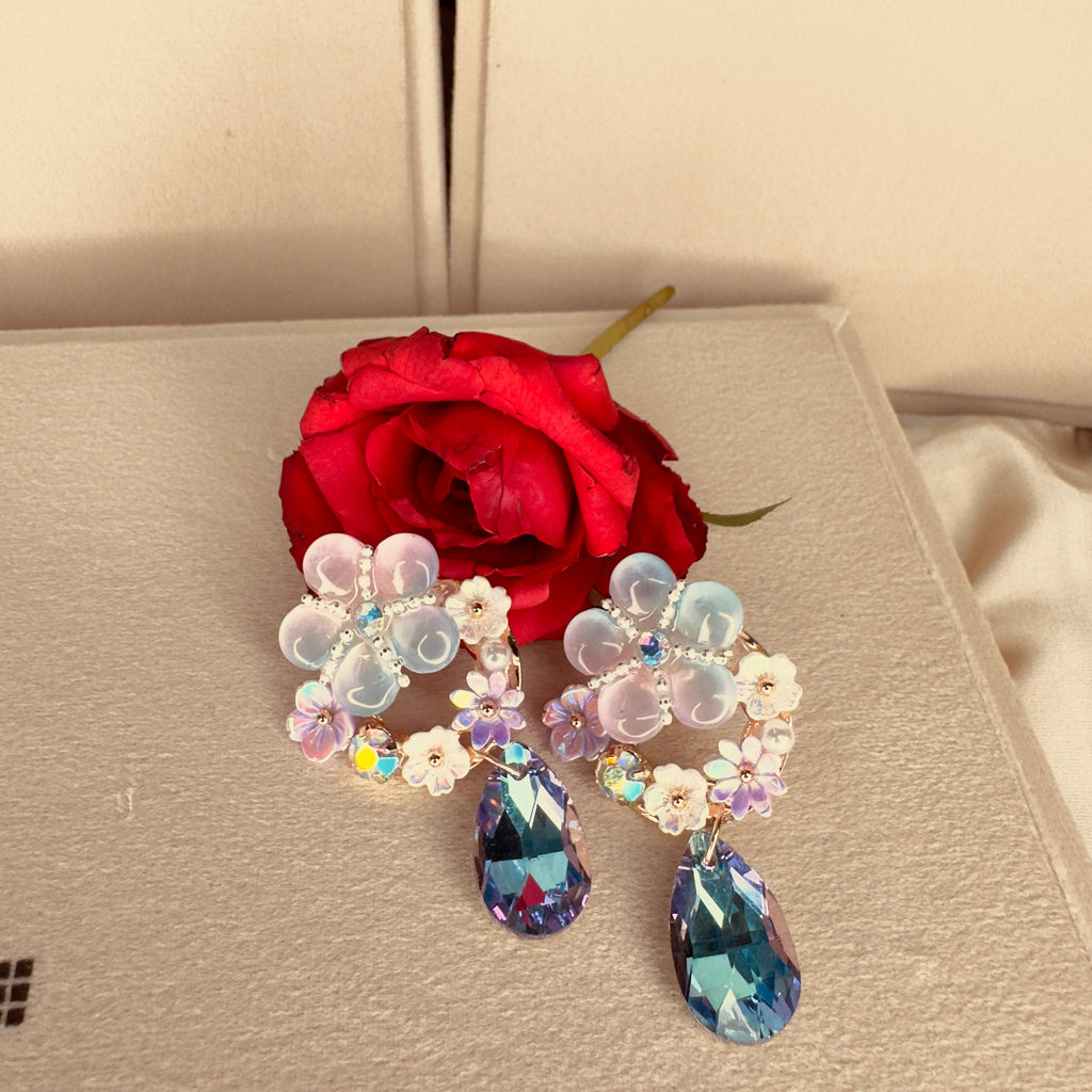Aurora Bloom Crystal Earrings detail