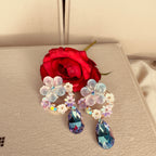 Aurora Bloom Crystal Earrings detail