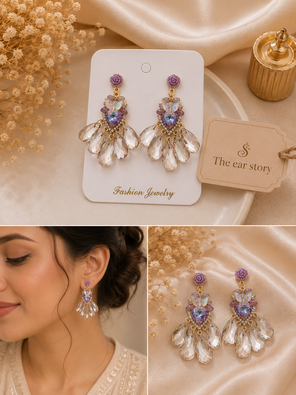 Blush Butterfly Crystal Drops