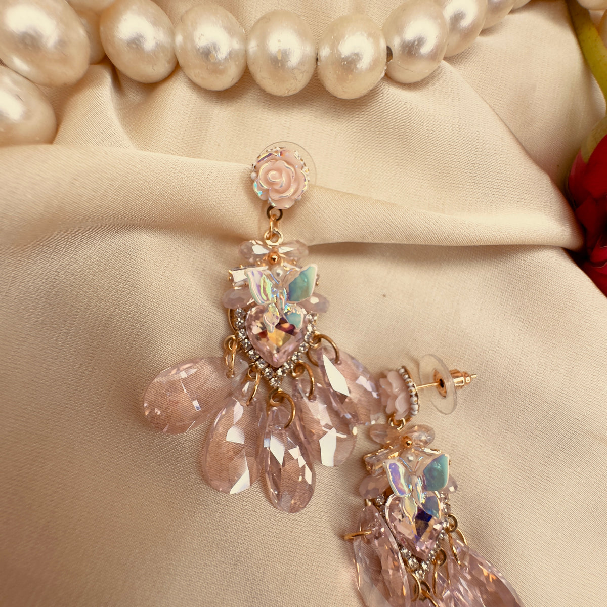 Blush Butterfly Crystal Drops alternate view