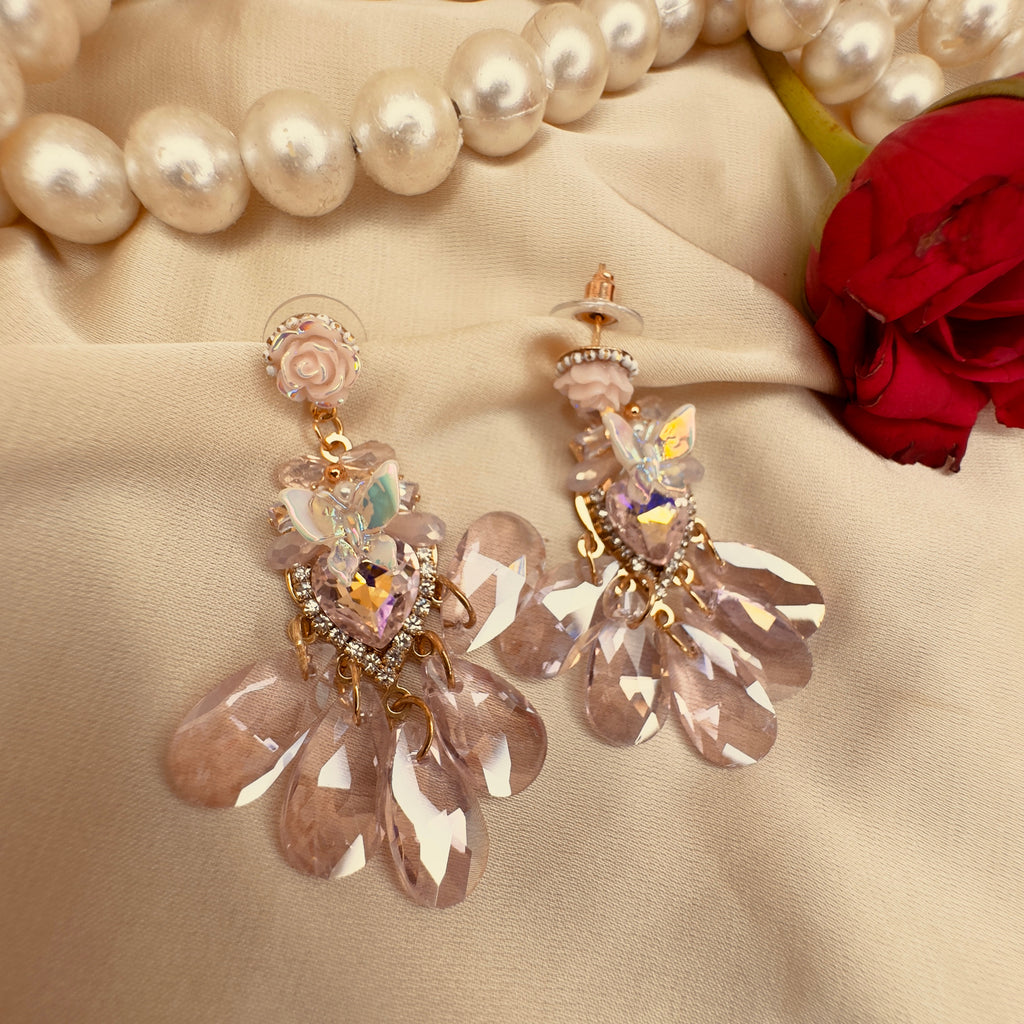 Blush Butterfly Crystal Drops detail