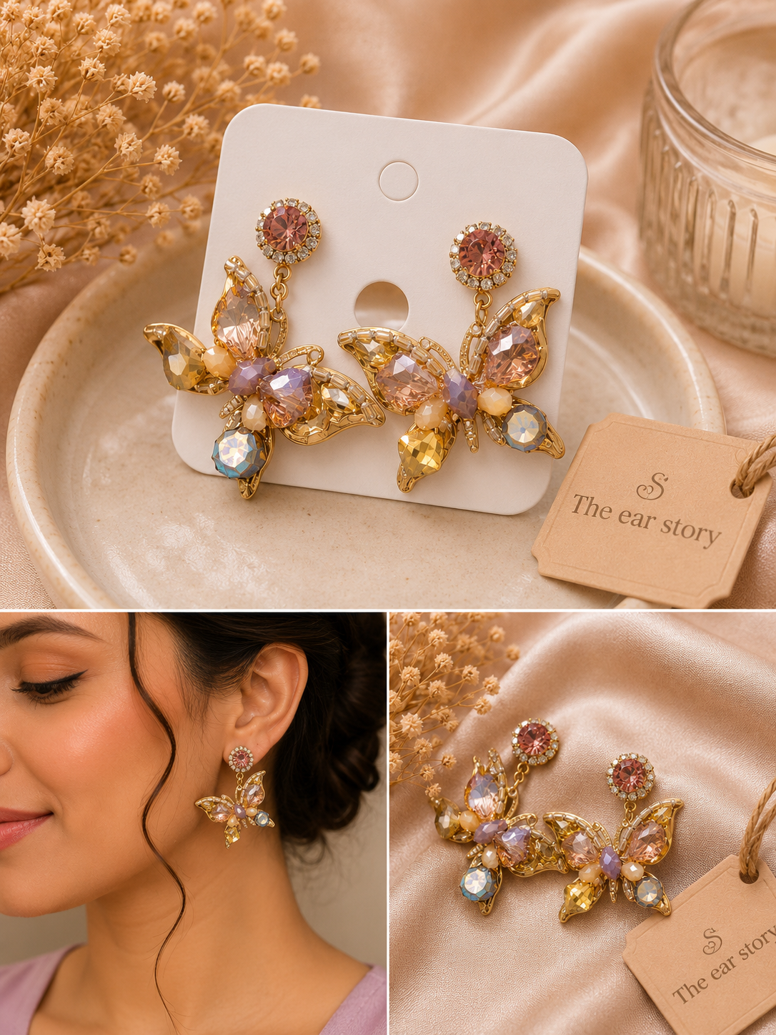 Blush Crystal Butterfly Drops
