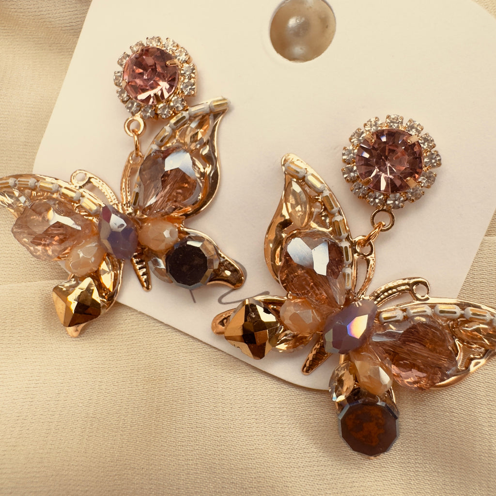 Blush Crystal Butterfly Drops alternate view