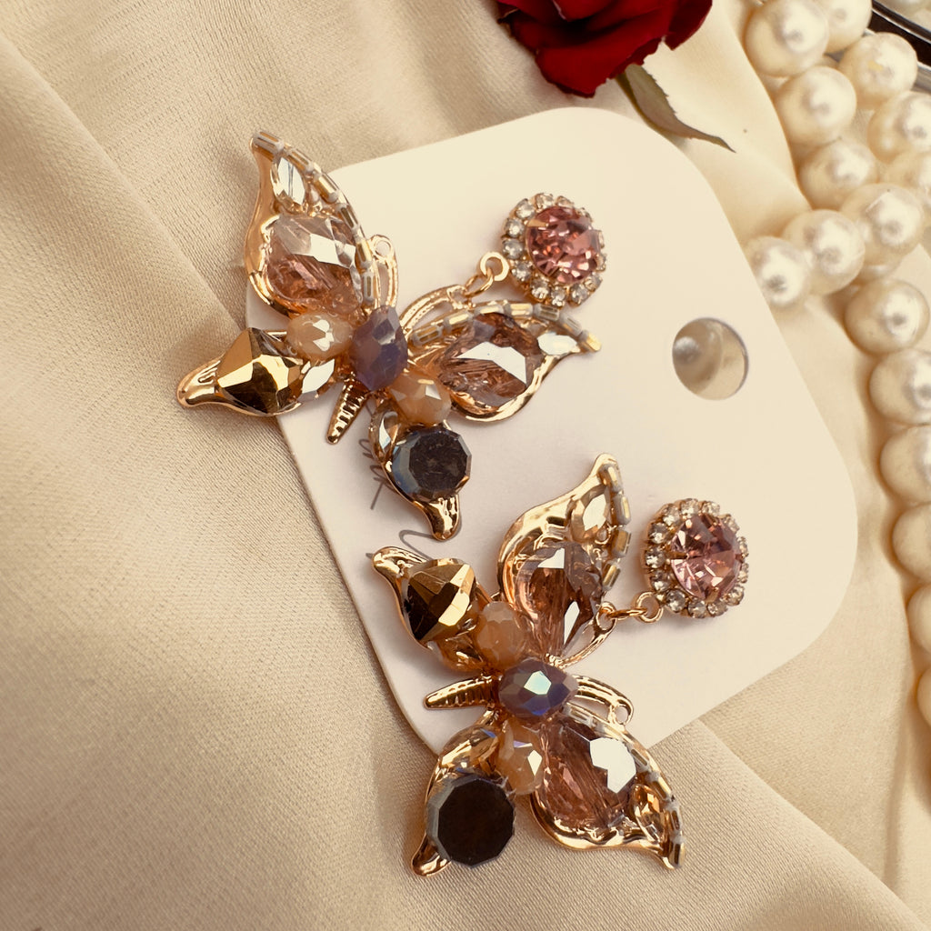 Blush Crystal Butterfly Drops detail