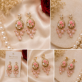 Blush Rose Crystal Chandelier Earrings