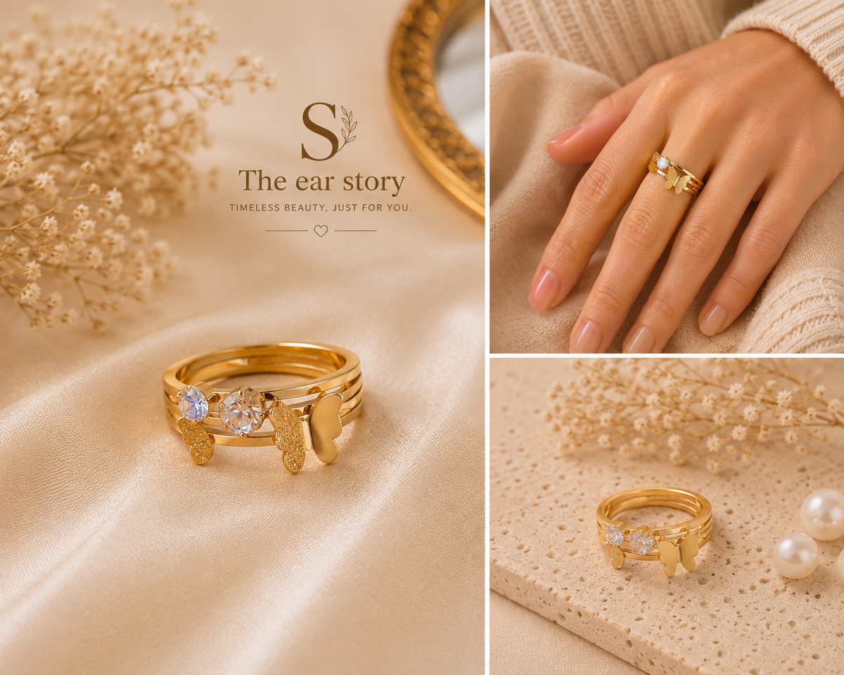 Butterfly Bliss Crystal Ring