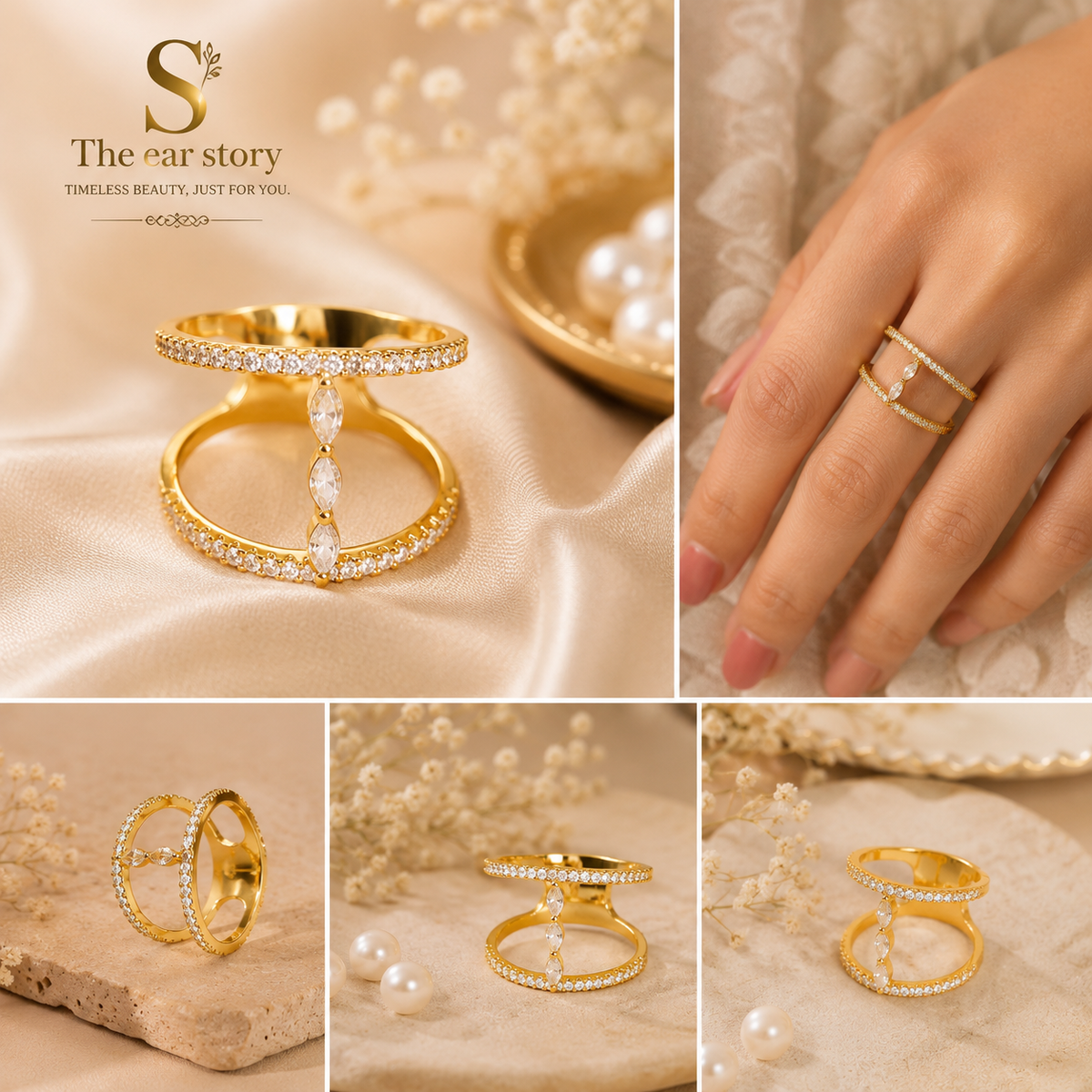 Celeste Double-Layer Ring