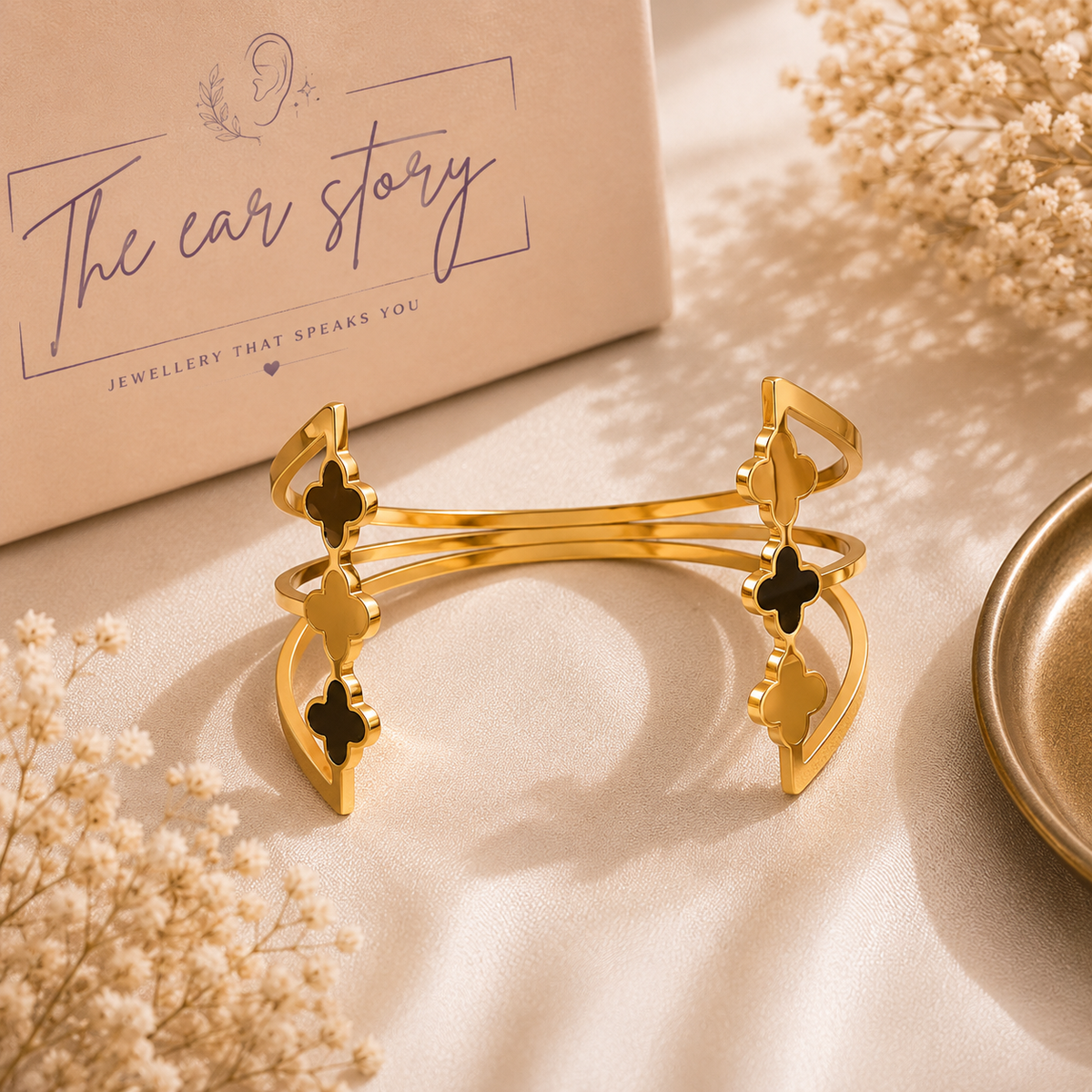 Clover Luxe Open Cuff Bracelet
