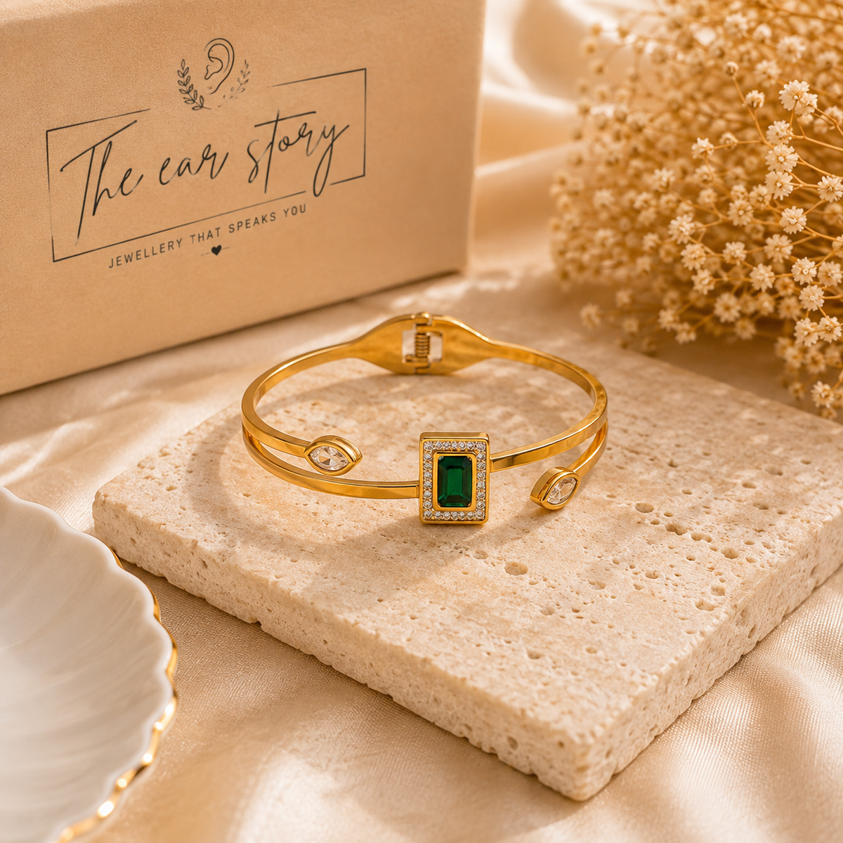 Emerald Royale Cuff Bracelet