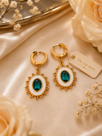 Emerald Sunburst Hoops