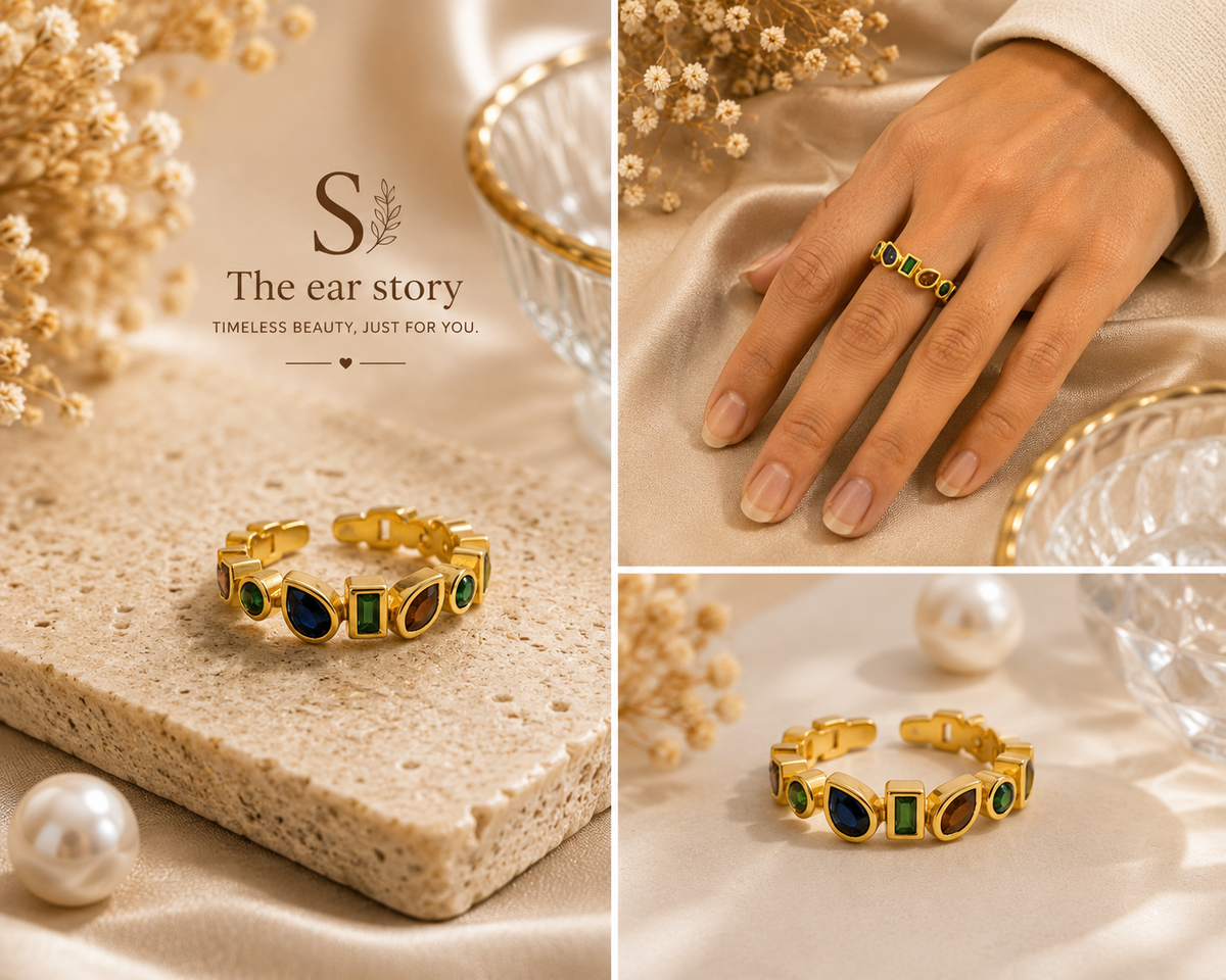 Gemstone Harmony Adjustable Ring