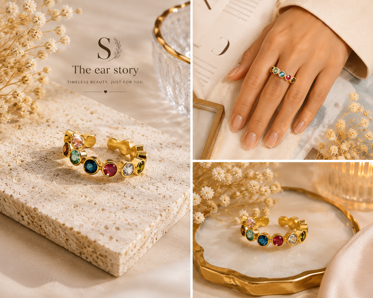 Gemstone Harmony Adjustable Ring