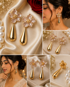 Golden Bloom Teardrop Earrings