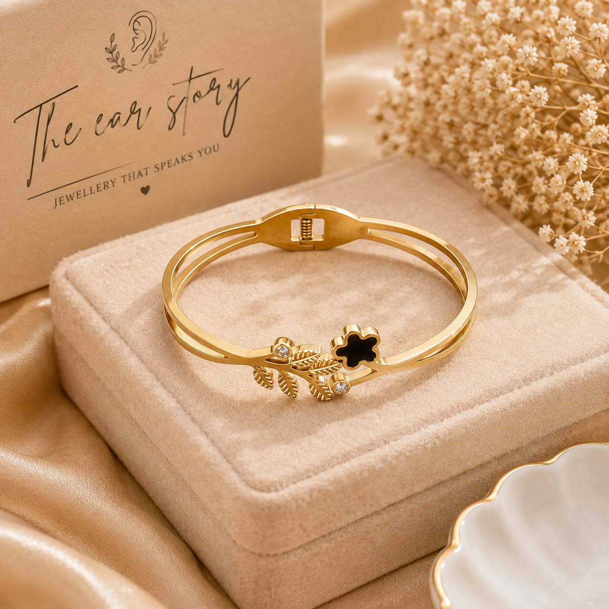 Golden Clover Leaf Cuff
