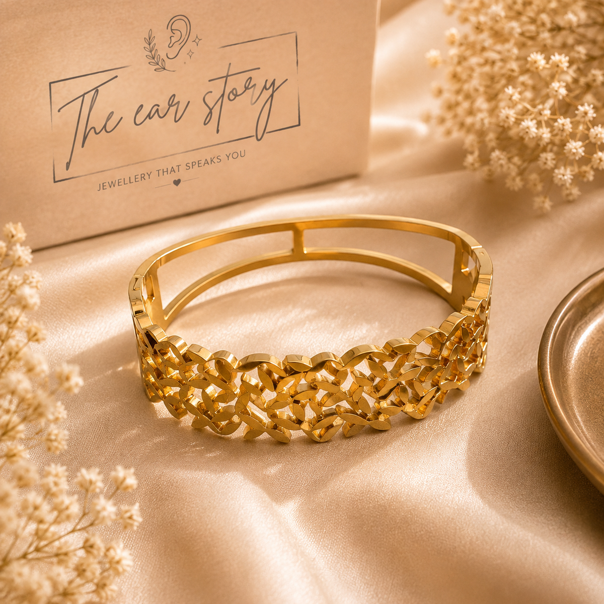 Golden Leaf Luxe Cuff Bracelet