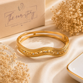 Golden Wave Crystal Cuff Bracelet