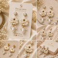 Ivory Blossom Pearl Drop Earrings