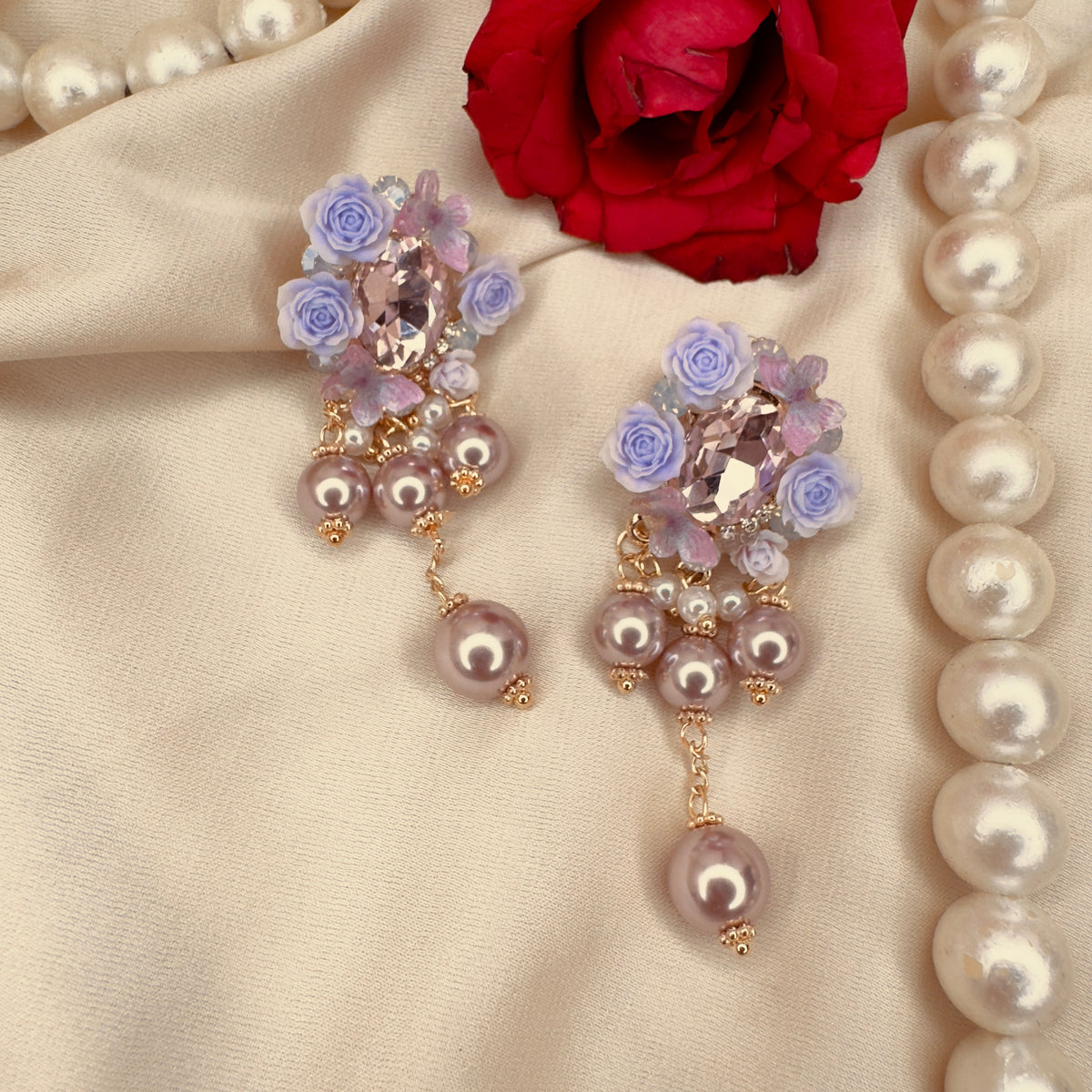 Lavender Bloom Earrings detail