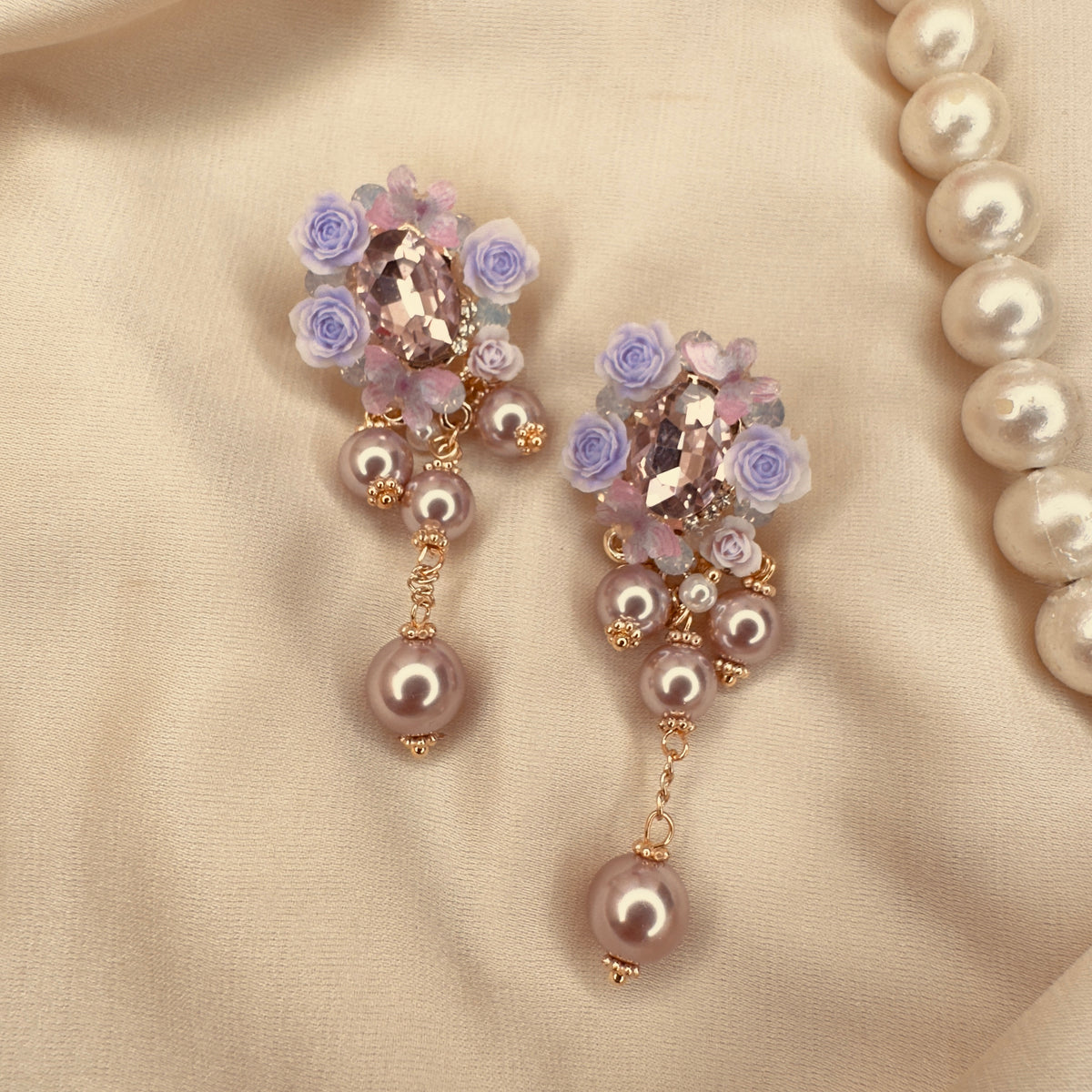 Lavender Bloom Earrings styled