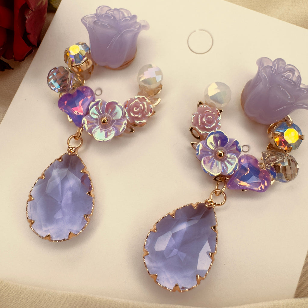 Lavender Rose Crystal Drops detail