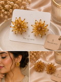 Mocha Crystal Bloom Studs