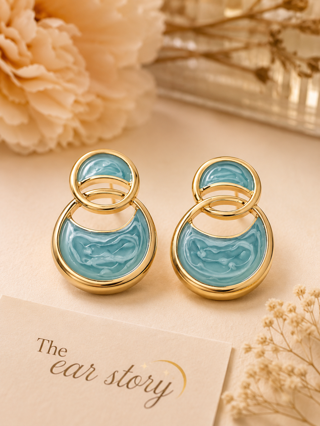 Ocean Loop Enamel Earrings