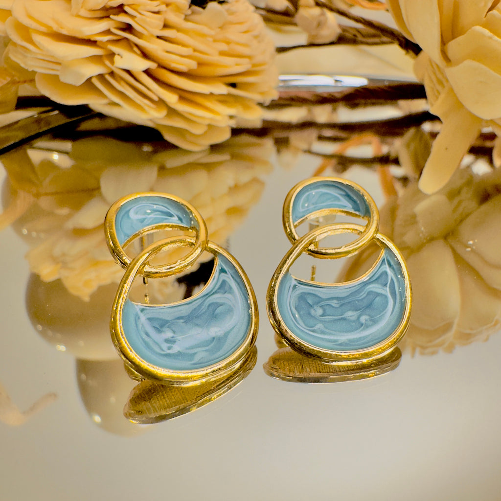 Ocean Loop Enamel Earrings alternate view