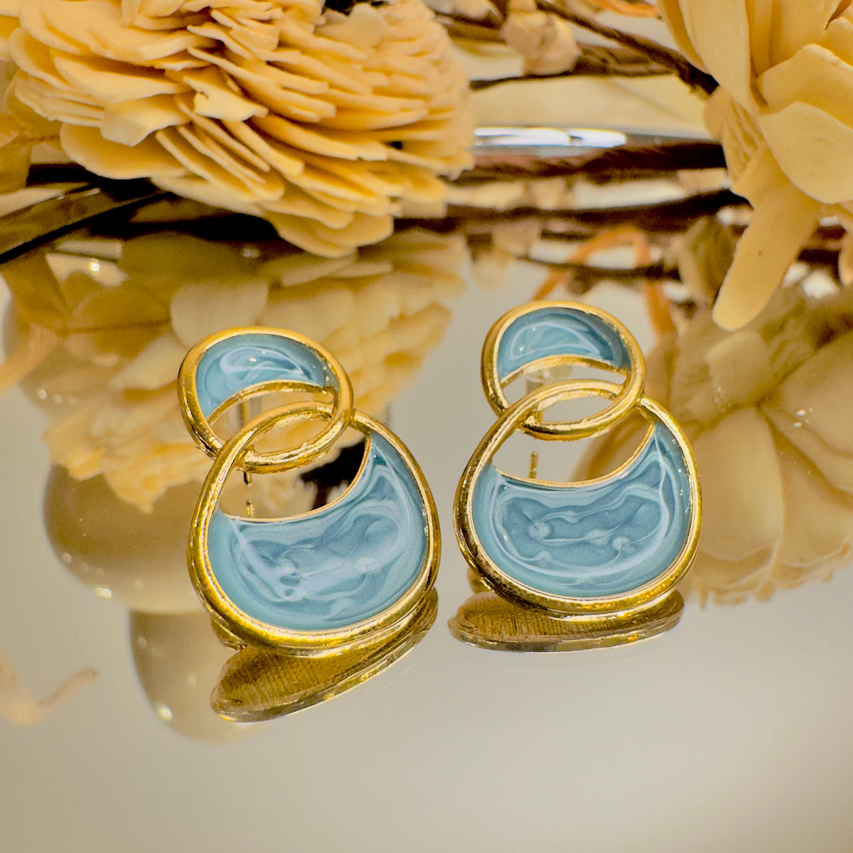 Ocean Loop Enamel Earrings alternate view