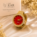 Ruby Red Crystal Ring Watch